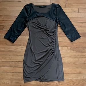 Guess cocktail faux leather side zip dress